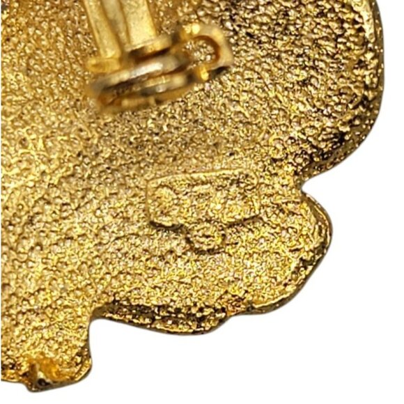 Dubarry Fifth Ave Double Leaf Brooch Textured Gold Vintage DBA High Collectible - Picture 7 of 8